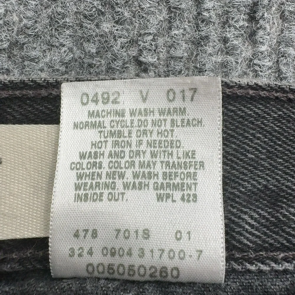 Vintage Levis 505 Jeans Mens W33 L30 Black Cotton Regular Fit Straight Grunge